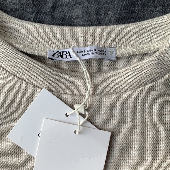 Zara women’s beige ruched soft sweatshirt| Size S - Picture 4 of 11